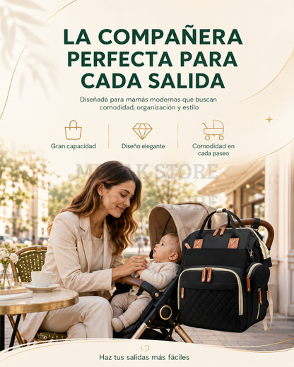 Bolso Pañalera Multiusos Con Cuna Portátil 💼👶