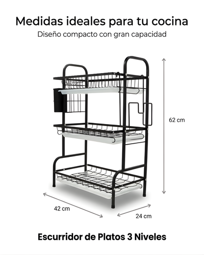 Escurridor de Platos tres niveles + Accesorios🧼