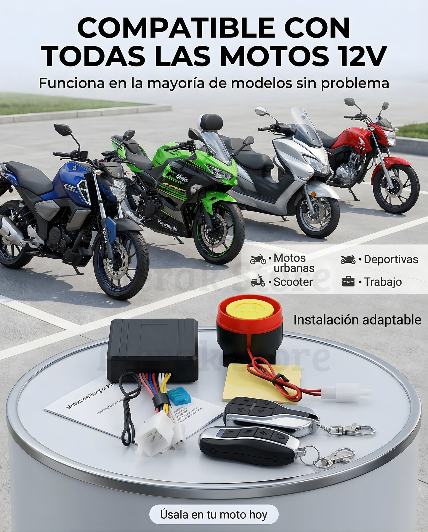 Alarma Moto Anti-Robo🚨Dos controles