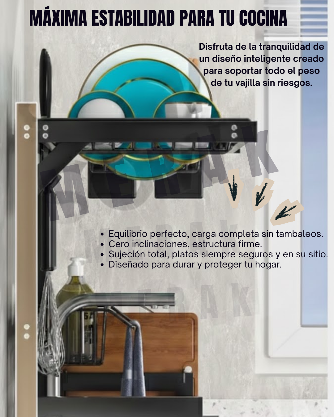 Escurridor de Platos sobre Lavaplatos+ Accesorios🧼