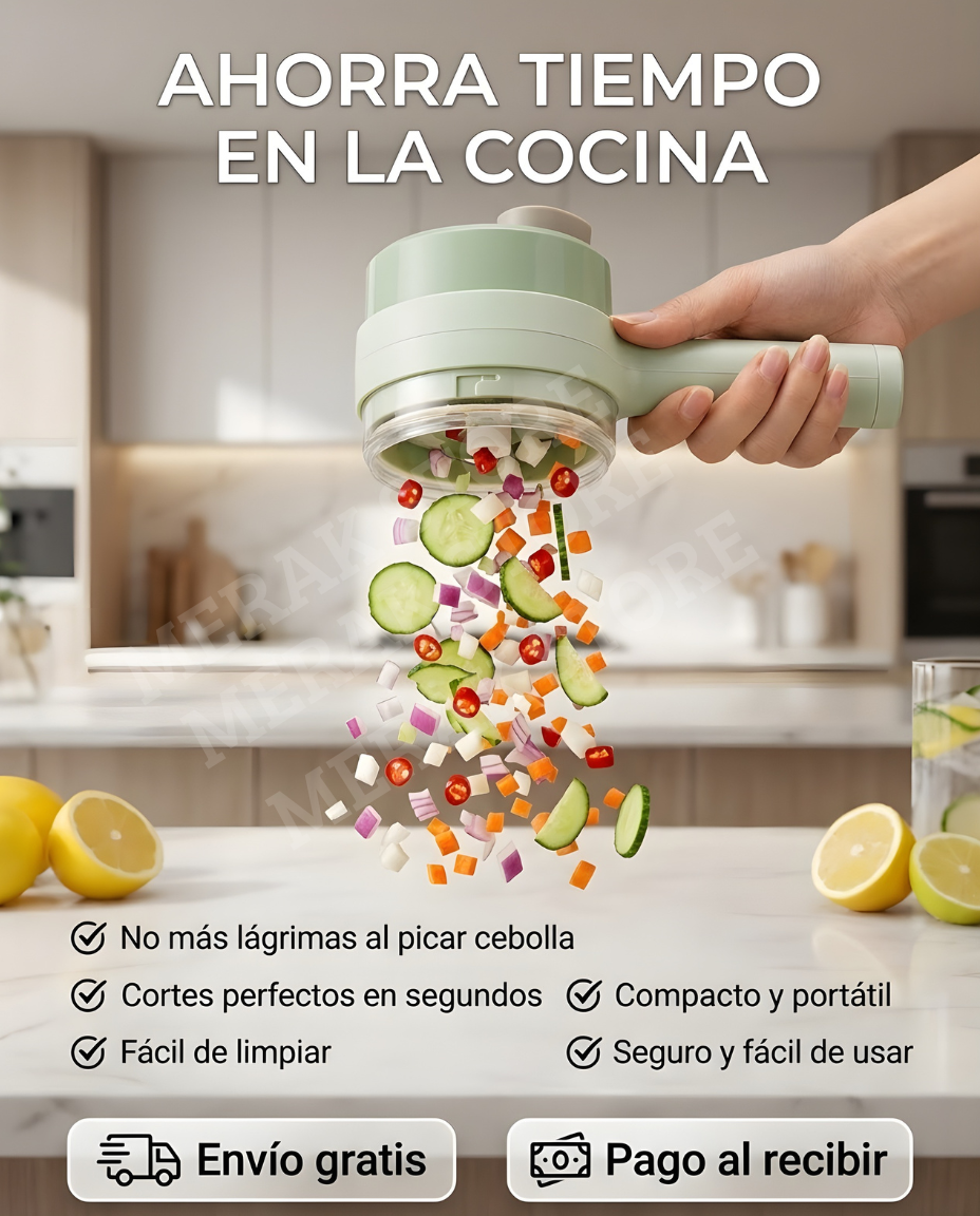 CORTADOR DE ALIMENTOS ELÉCTRICO PORTÁTIL ✅