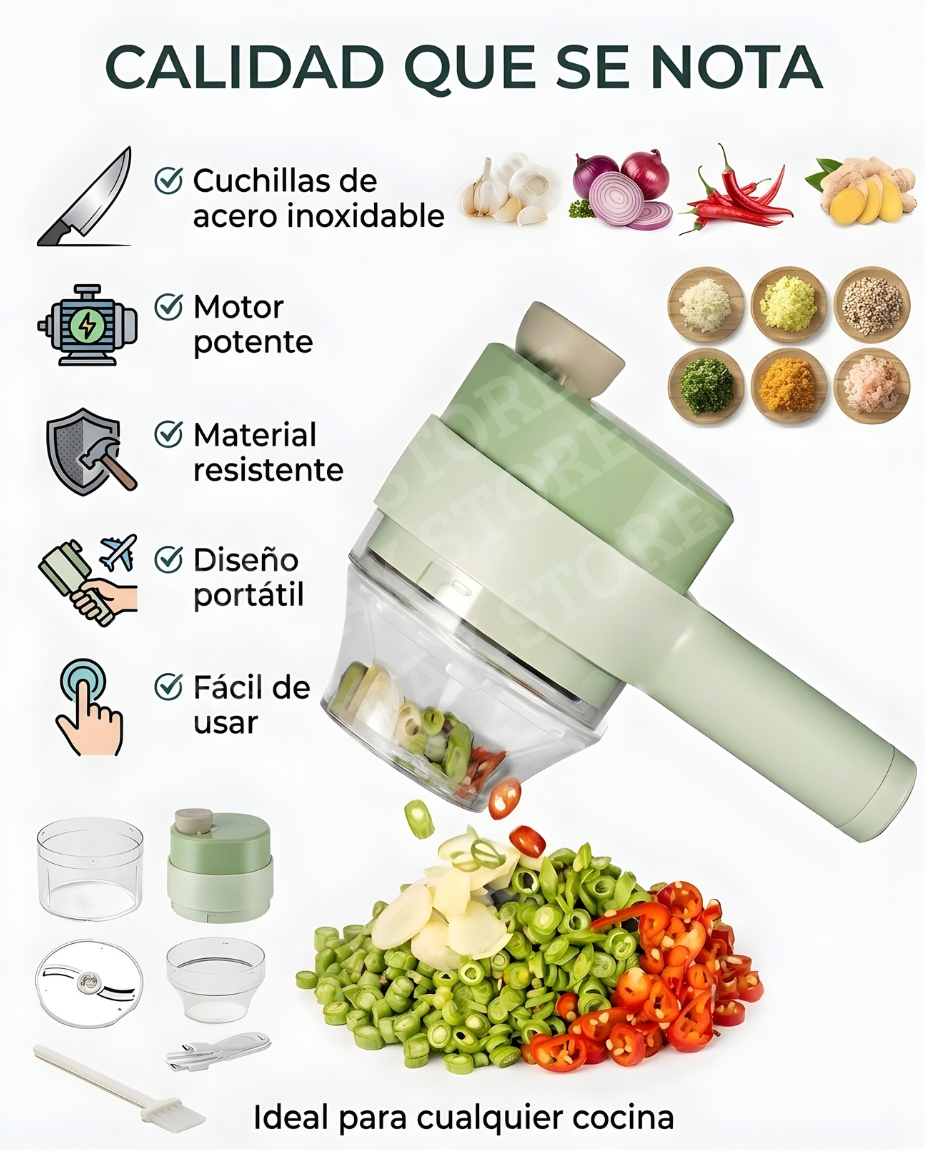 CORTADOR DE ALIMENTOS ELÉCTRICO PORTÁTIL ✅