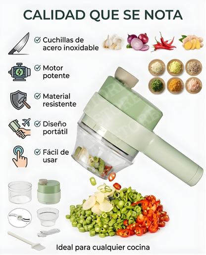 CORTADOR DE ALIMENTOS ELÉCTRICO PORTÁTIL ✅