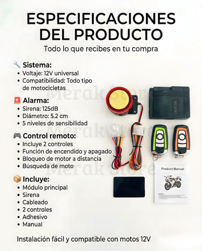 Alarma Moto Anti-Robo🚨Dos controles