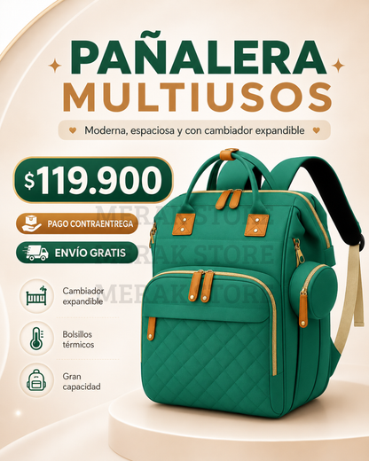 Bolso Pañalera Multiusos Con Cuna Portátil 💼👶