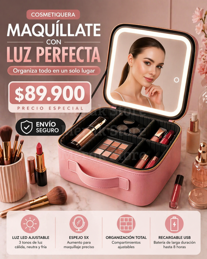 ✨Cosmetiquera Profesional Con Espejo Led