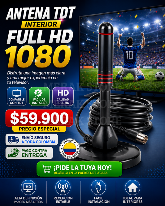 Antena TDT Full HD : Señal clara y fácil instalación ✨