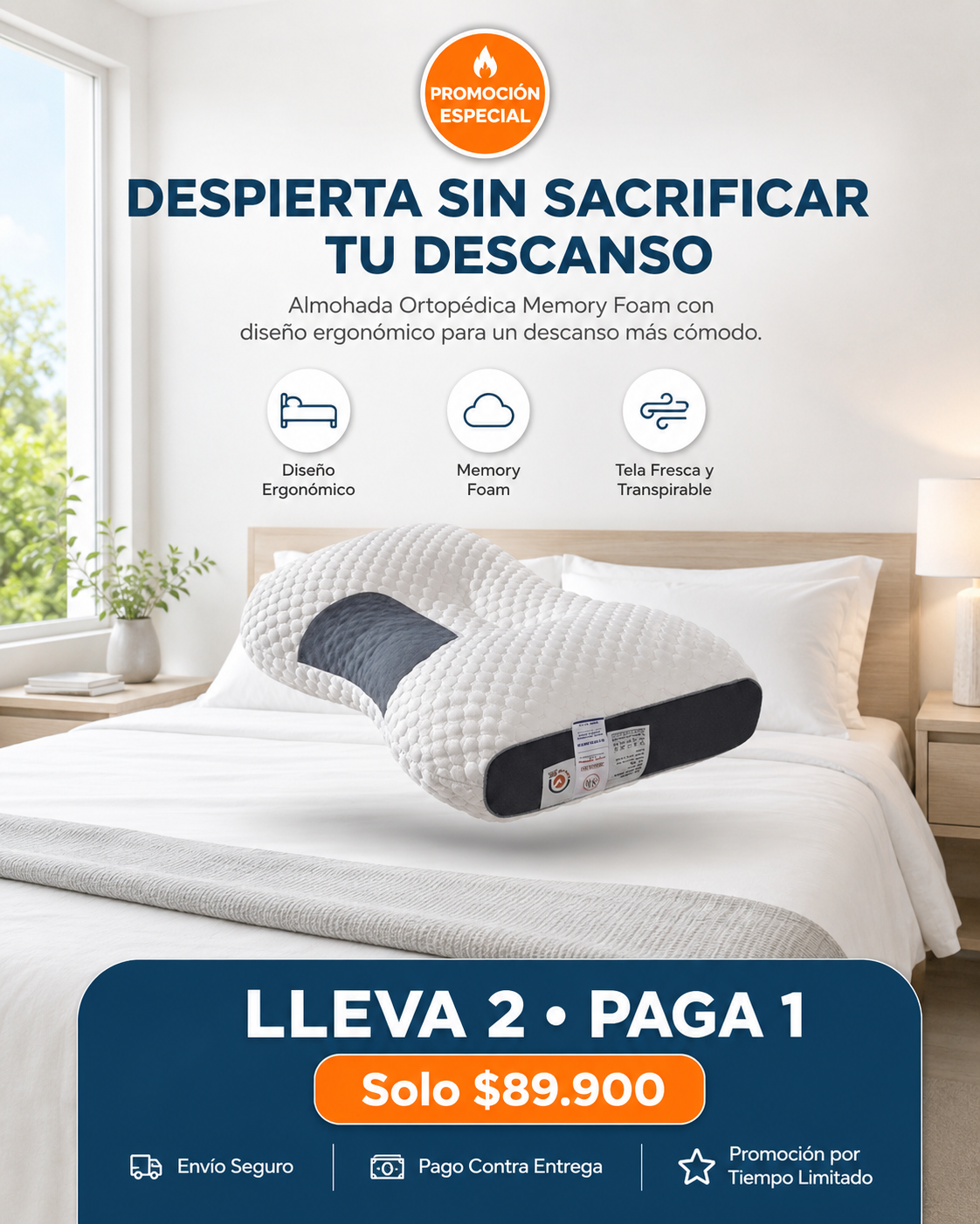 Almohada Cervical Ortopédica lleva 2 paga 1✨
