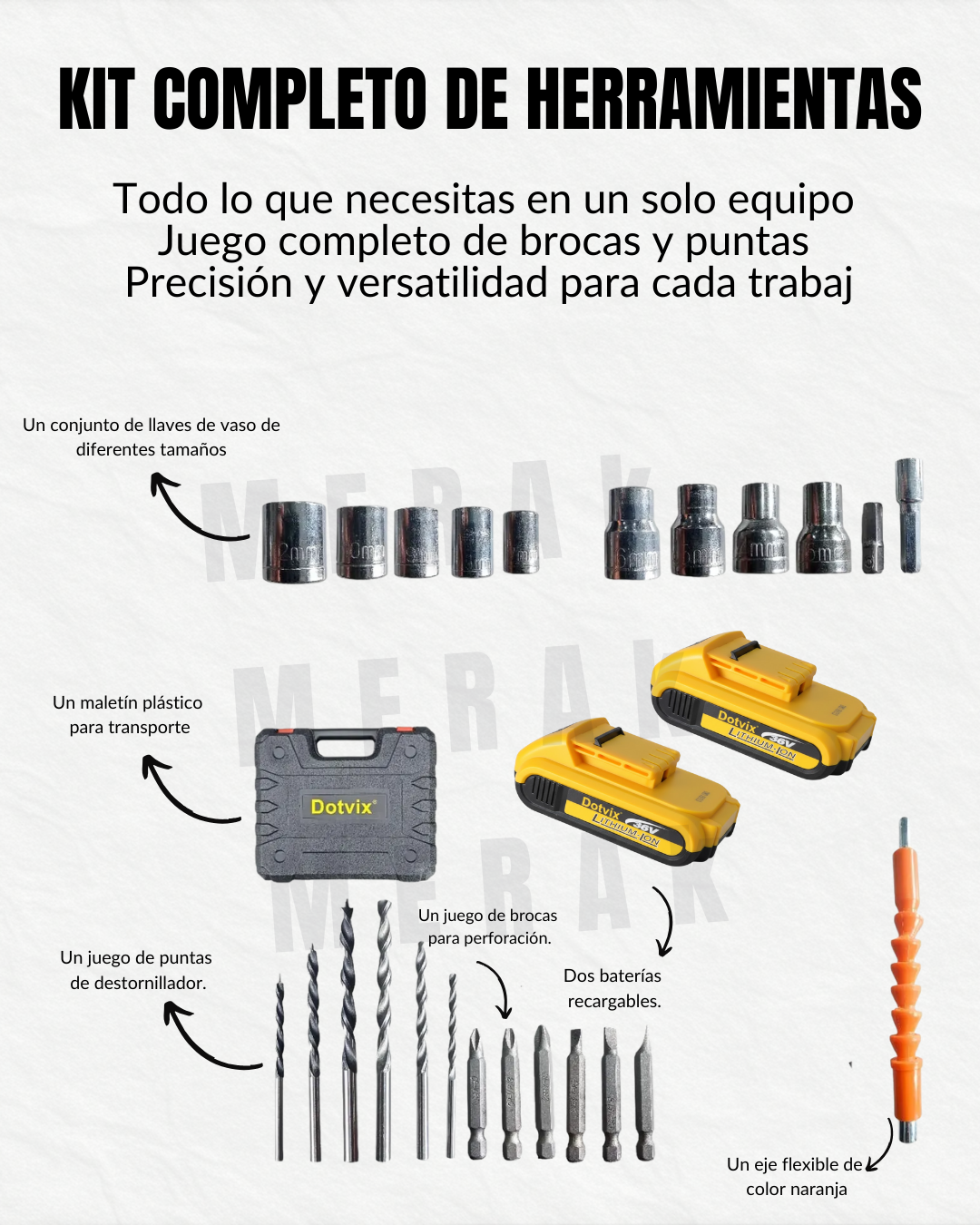TALADRO PERCUTOR INALÁMBRICO 36V DRILL + ACCESORIOS🛠️