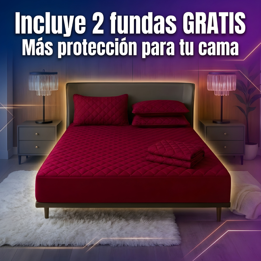Protector de colchón antifluido + 2 fundas de almohada🌟