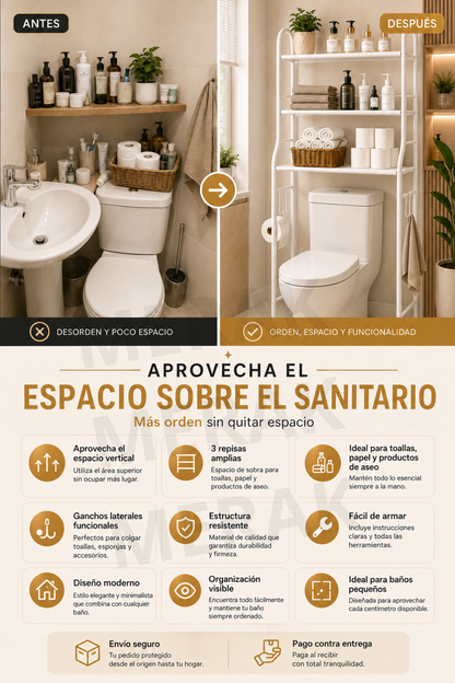 COMBO 2 EN 1 Organizador de baño + Esquinero 4 niveles 🚿