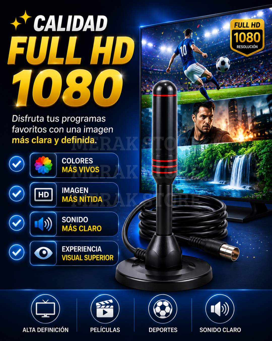 Antena TDT Full HD : Señal clara y fácil instalación ✨