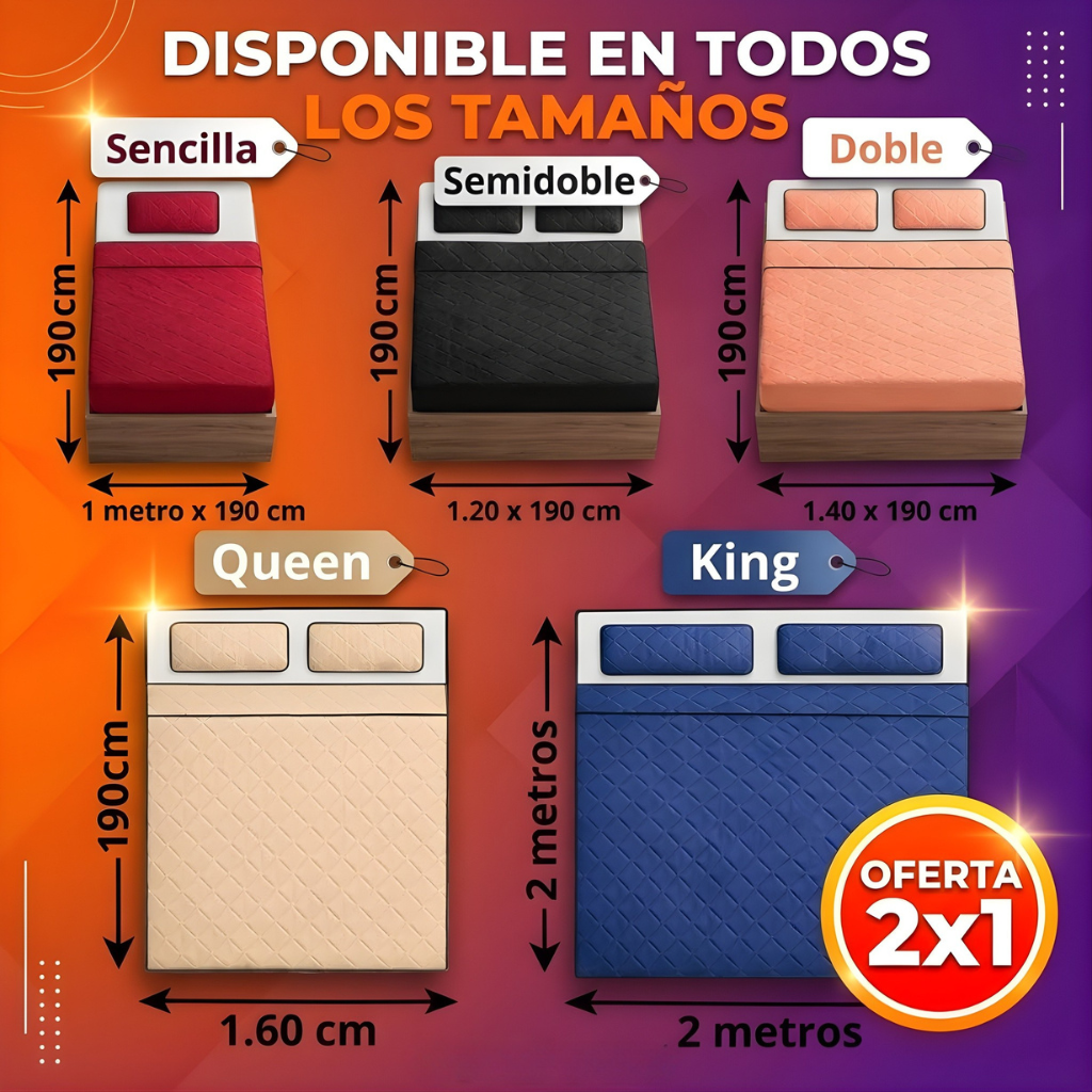 Paga 1 lleva 2 Protector de colchón antifluido + 4 fundas de almohada🌟