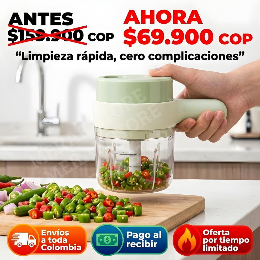 CORTADOR DE ALIMENTOS ELÉCTRICO PORTÁTIL ✅