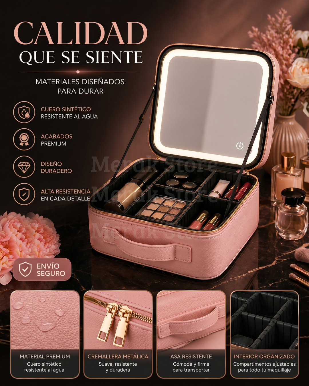 ✨Cosmetiquera Profesional Con Espejo Led