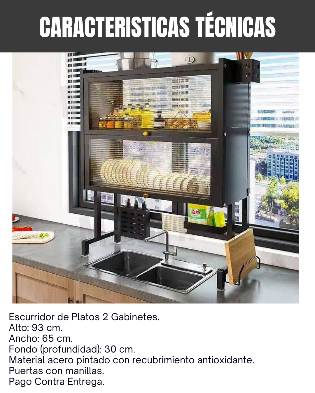 Escurridor de Platos sobre Lavaplatos dos niveles + Accesorios🧼