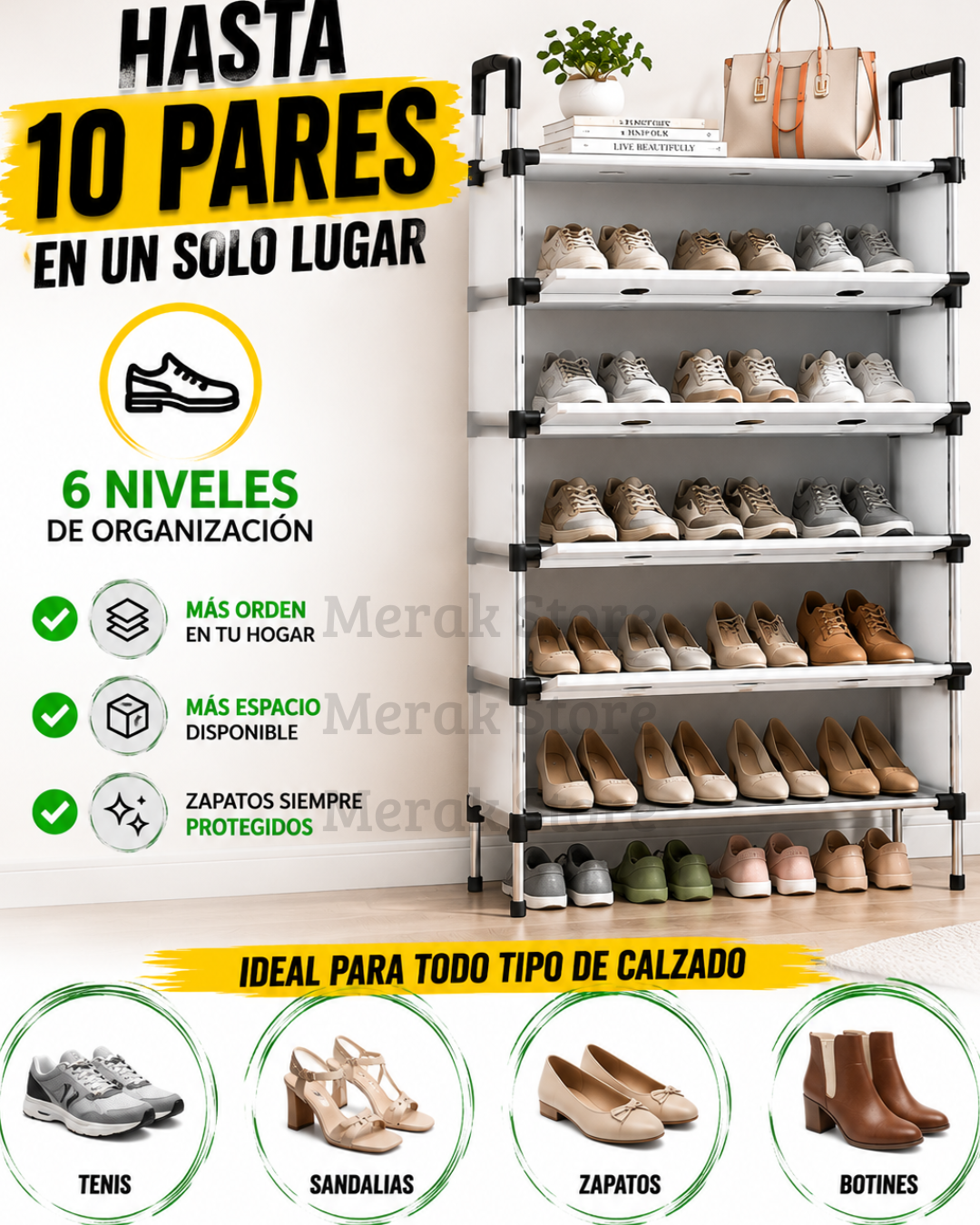 SUPER OFERTA - Zapatero De 6 Niveles Con Tapa