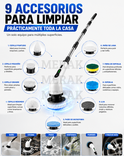 🧽 Cepillo eléctrico 9 en 1 + Accesorios🧽
