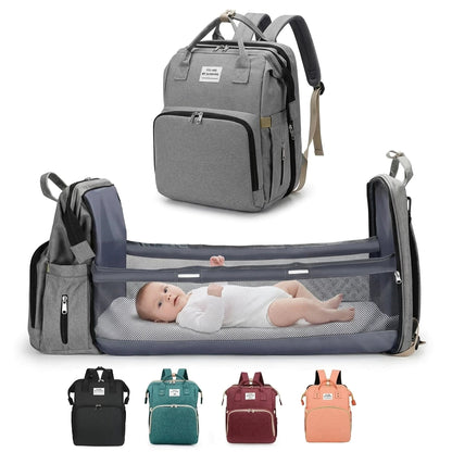 Bolso Pañalera Multiusos Con Cuna Portátil 💼👶