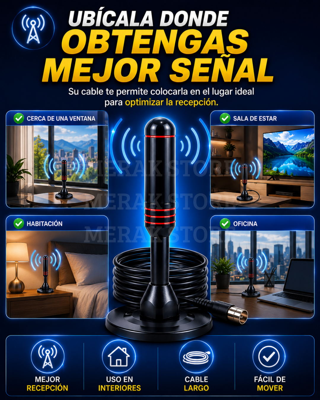 Antena TDT Full HD : Señal clara y fácil instalación ✨