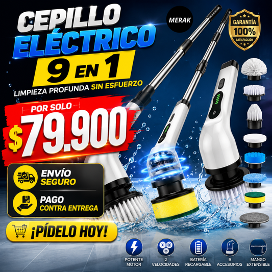 🧽 Cepillo eléctrico 9 en 1 + Accesorios🧽