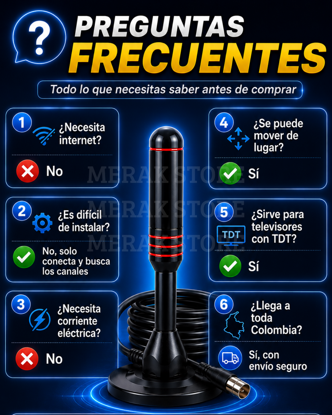Antena TDT Full HD : Señal clara y fácil instalación ✨