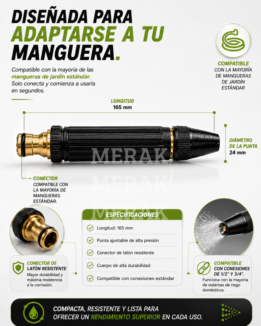 Boquilla ahorradora - propulsora de agua para manguera🫧