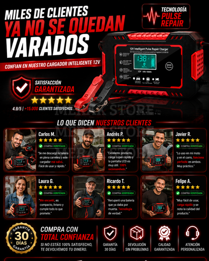 CARGADOR DE BATERIA PARA CARRO, CAMIONETA, CAMION O MOTO🔋