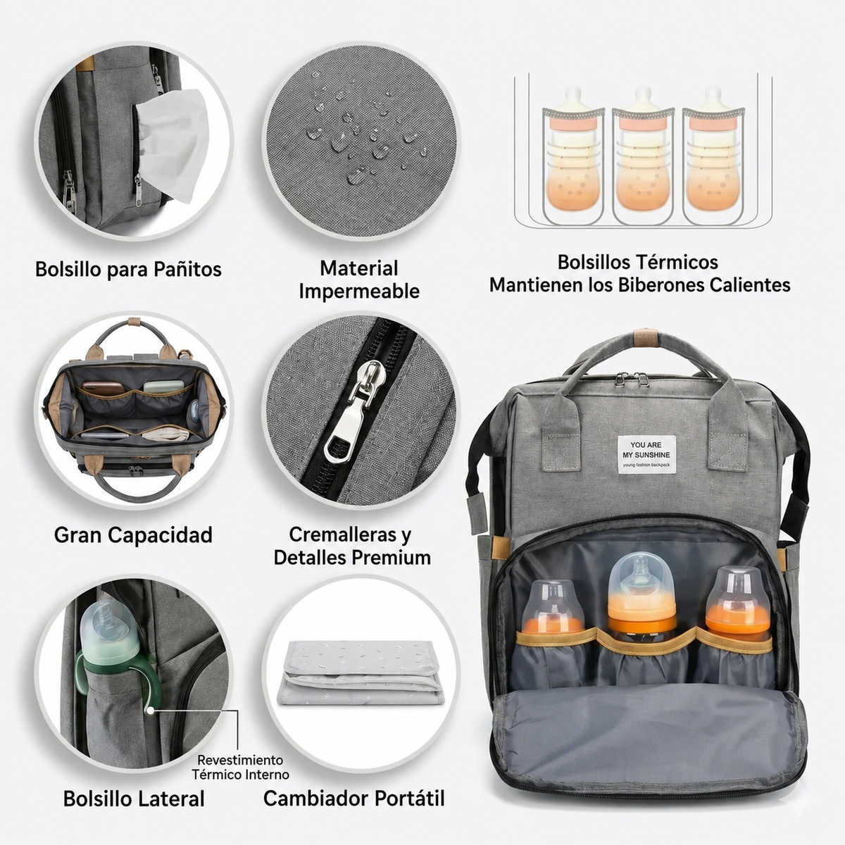 Bolso Pañalera Multiusos Con Cuna Portátil 💼👶