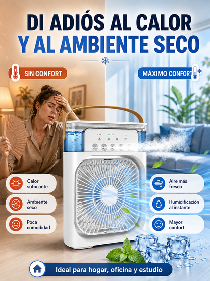 Ventilador Humificador 2 en 1 Portatil- Silencioso y refrescante🫧