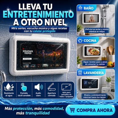 🚿Soporte Impermeable Para Telefono- Táctil y Fácil de Instalar🫧