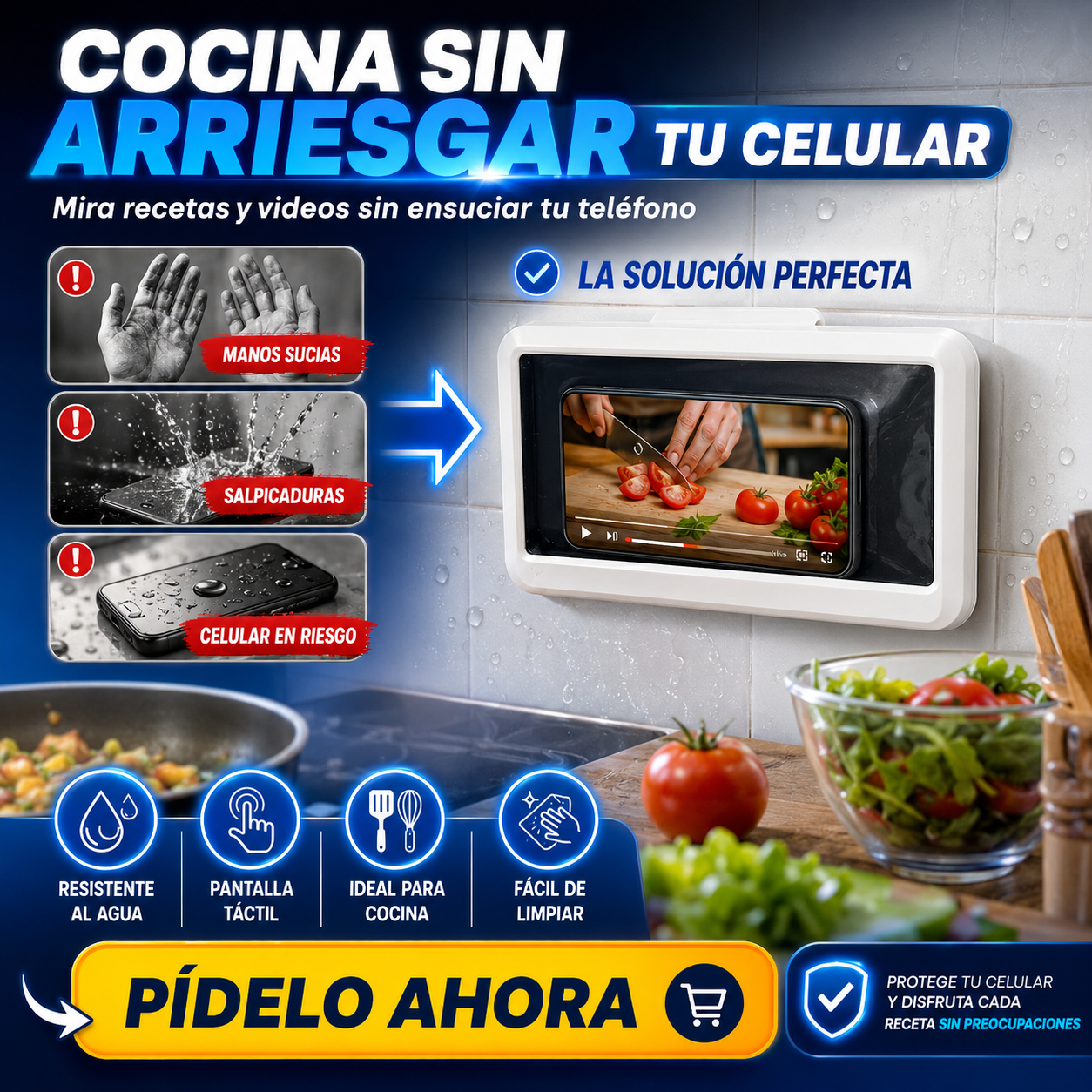 🚿Soporte Impermeable Para Telefono- Táctil y Fácil de Instalar🫧