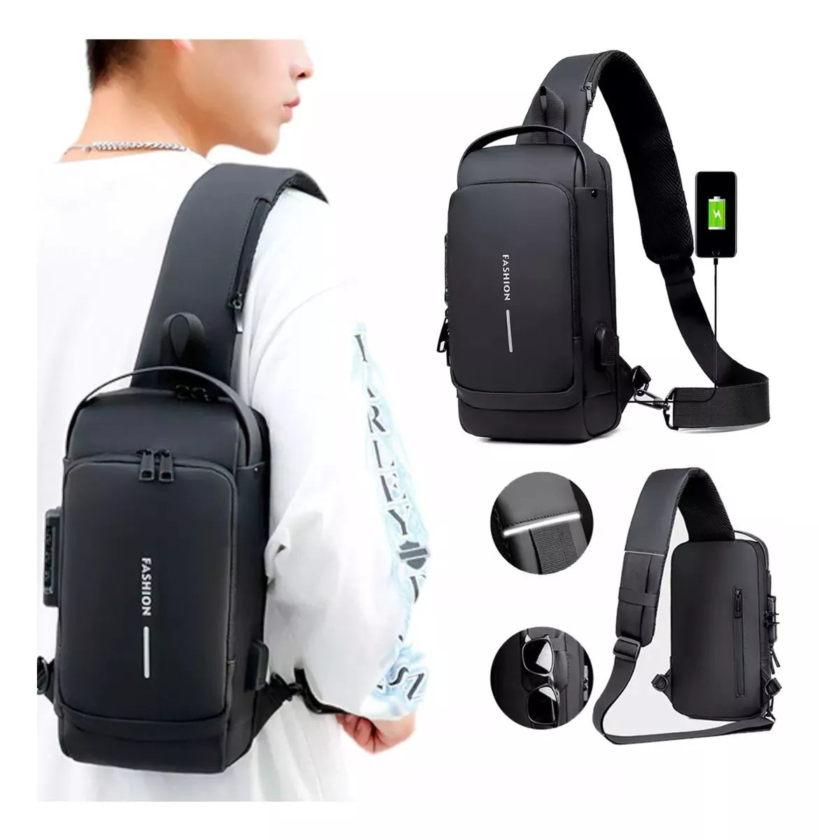 Super Combo Bolso Antirrobo Con Sistema De Clave + Termo Digital + Reloj inteligente T500 + Obsequio de audifonos M10 🎁