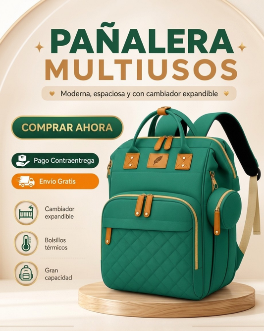 Bolso Pañalera Multiusos Con Cuna Portátil 💼👶