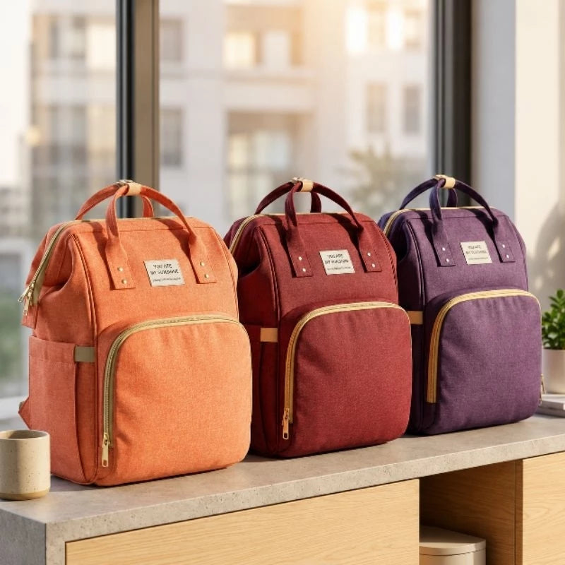 Bolso Pañalera Multiusos Con Cuna Portátil 💼👶